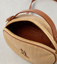Saint Laurent Leather-trimmed raffia shoulder bag