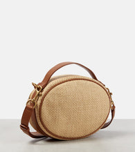 Saint Laurent Leather-trimmed raffia shoulder bag