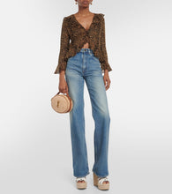 Saint Laurent Leather-trimmed raffia shoulder bag