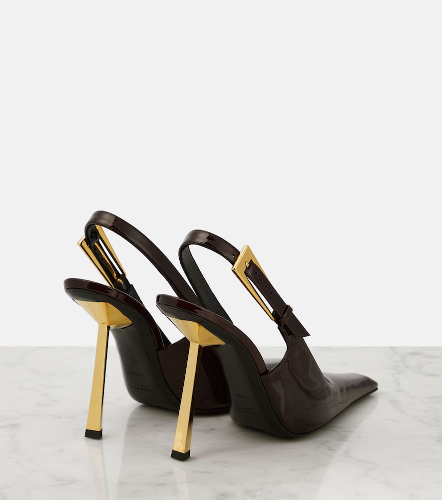 Saint Laurent Lee 110 patent leather slingback pumps