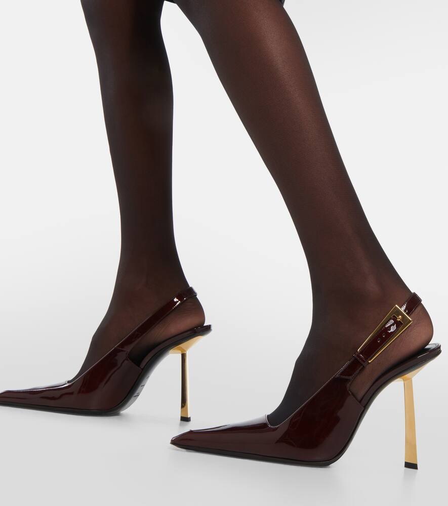 Saint Laurent Lee 110 patent leather slingback pumps