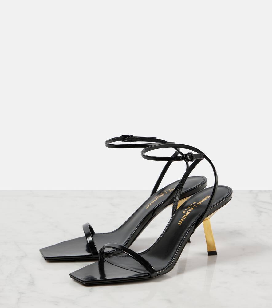 Saint Laurent Lee 75 polished leather sandals