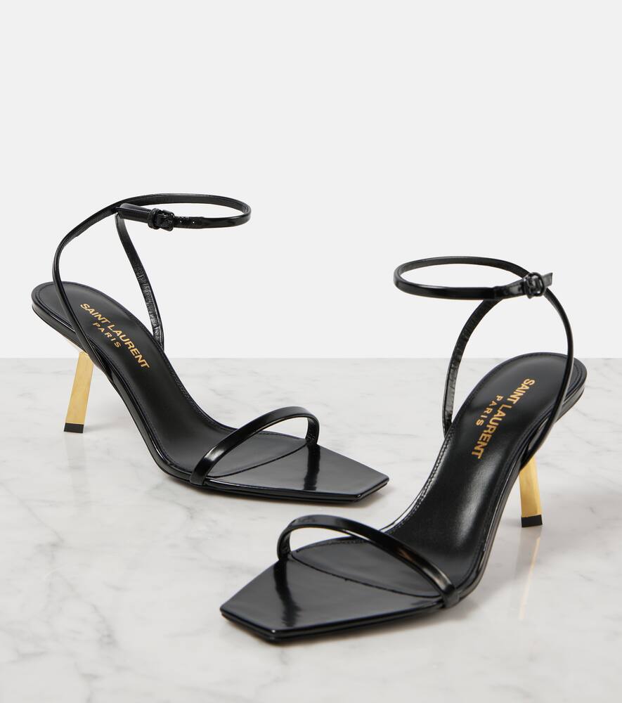 Saint Laurent Lee 75 polished leather sandals