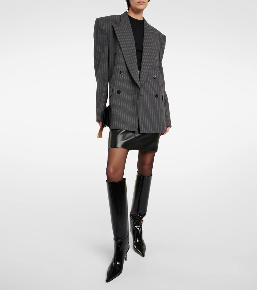 Saint Laurent Lee glazed leather knee-high boots