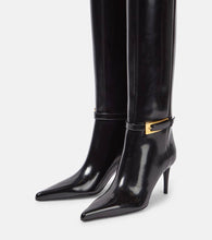 Saint Laurent Lee glazed leather knee-high boots
