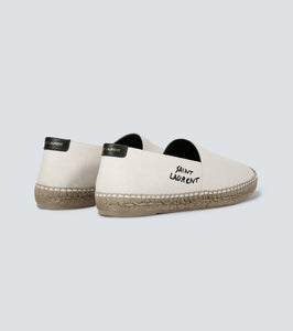 Saint Laurent Logo embroidered canvas espadrilles