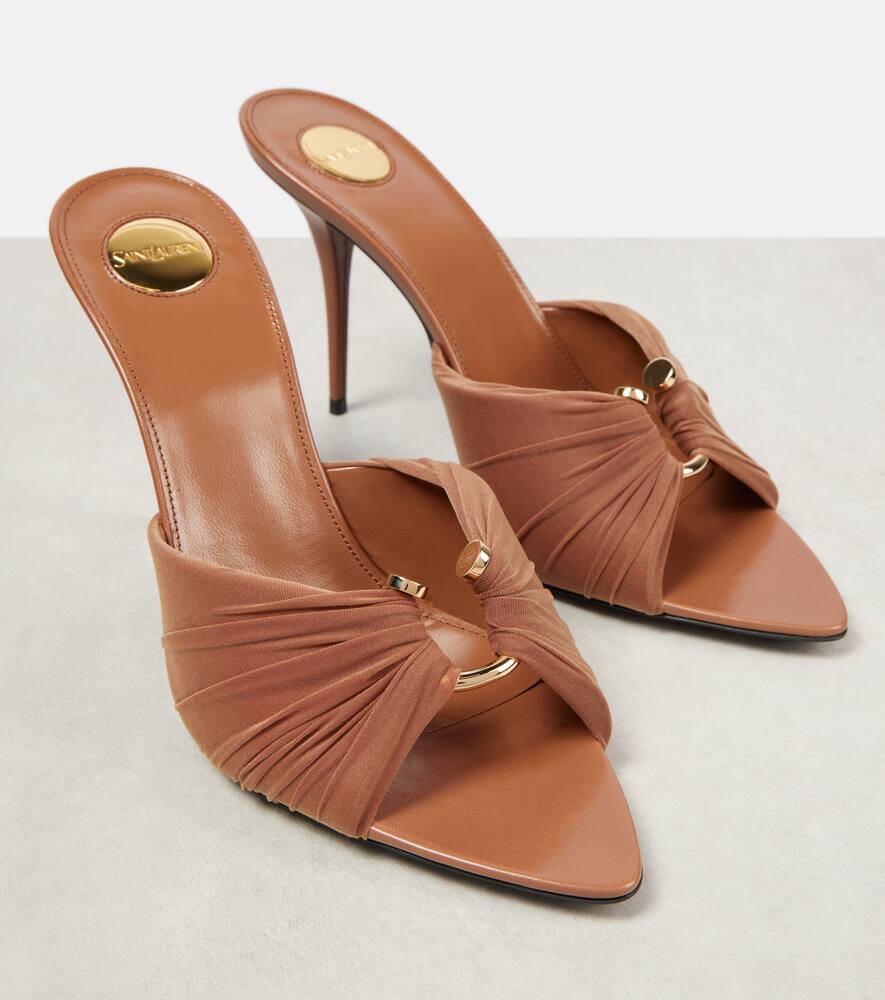 Saint Laurent Lola 90 draped jersey mules