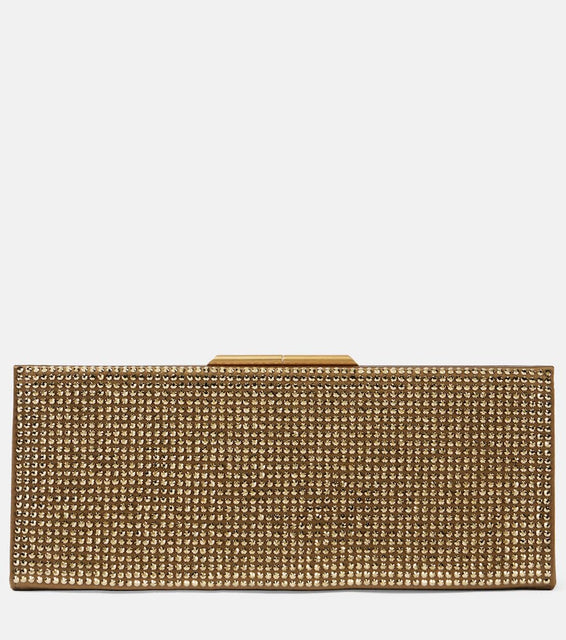 Saint Laurent Midnight Small crystal-embellished clutch. Shop Saint Laurent Clutches for women now.