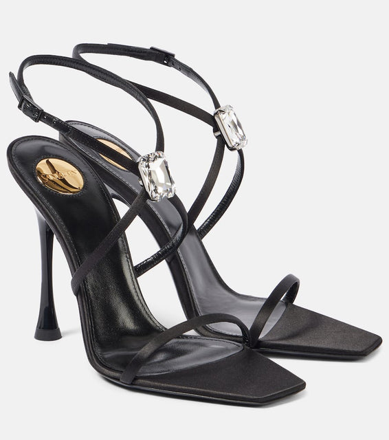 Saint Laurent New Diamond 110 satin sandals