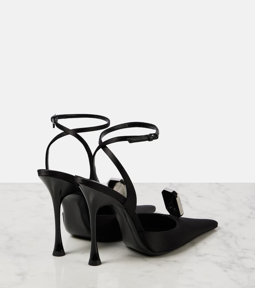 Saint Laurent New Diamond 110 satin slingback pumps