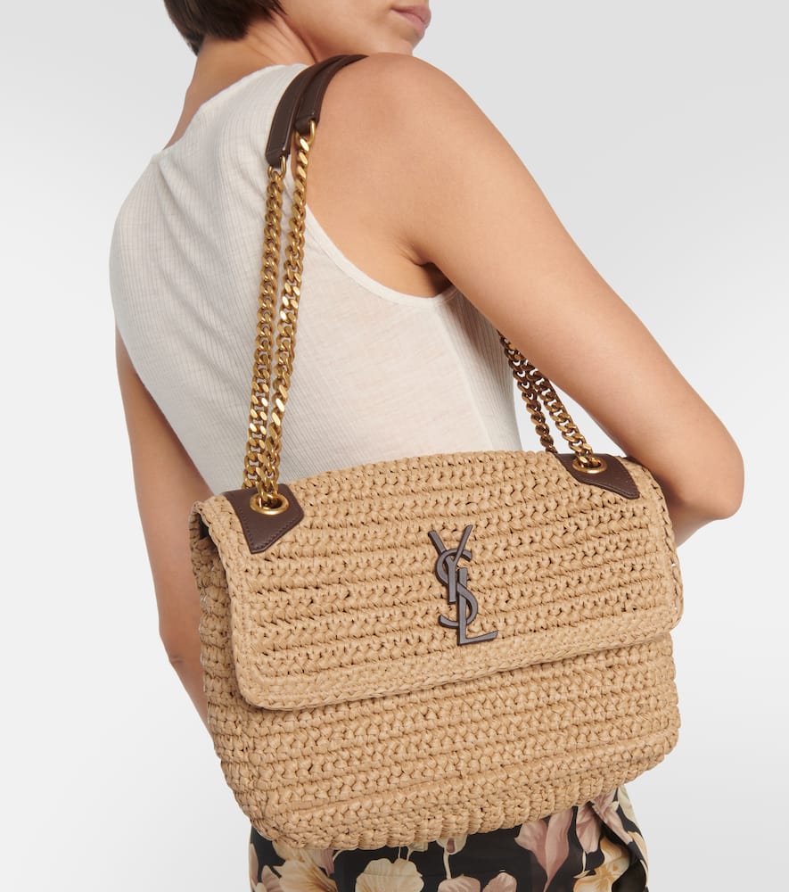 Saint Laurent Niki Medium raffia shoulder bag