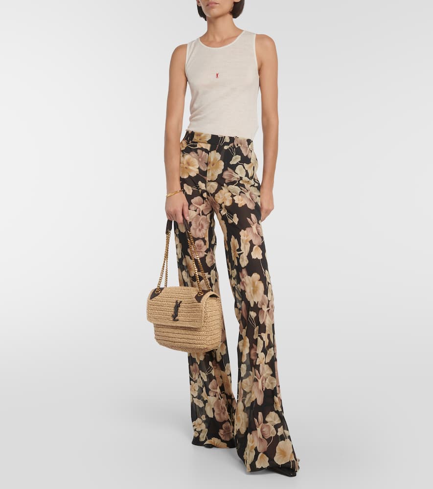 Saint Laurent Niki Medium raffia shoulder bag