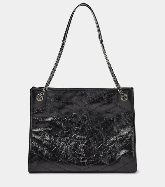 Saint Laurent Niki crinkled leather shopper. Shop Saint Laurent Shoulder Bags for women now.