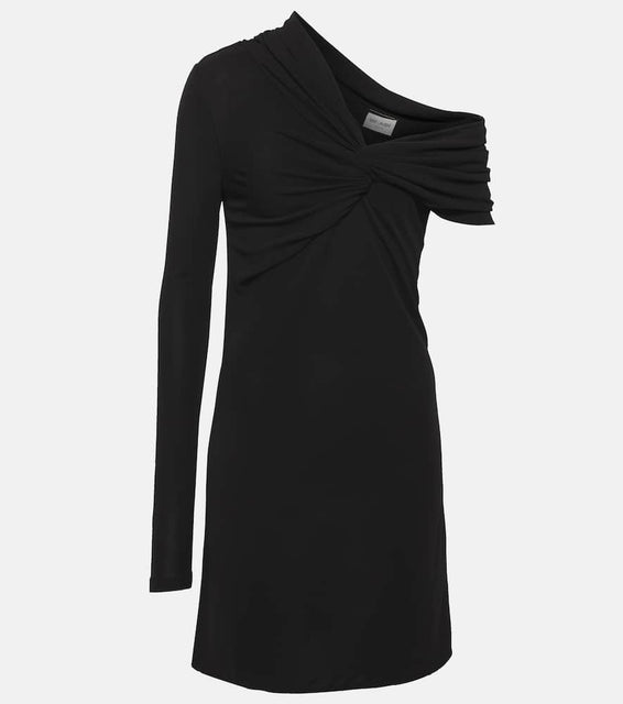 Saint Laurent Off-shoulder jersey minidress