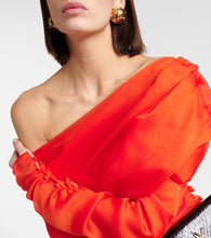 Saint Laurent One-shoulder ruched silk minidress