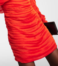 Saint Laurent One-shoulder ruched silk minidress