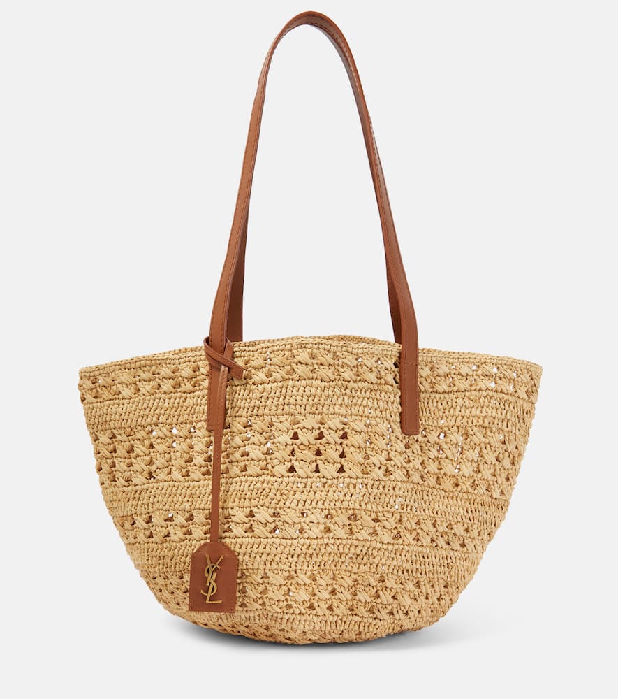 Saint Laurent Panier Small raffia basket bag. Shop Saint Laurent Beach Bags for women now.