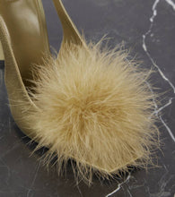 Saint Laurent Paradis 110 feather-trimmed satin sandals