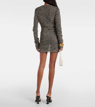 Saint Laurent Polka-dot ruched minidress