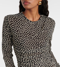 Saint Laurent Polka-dot ruched minidress
