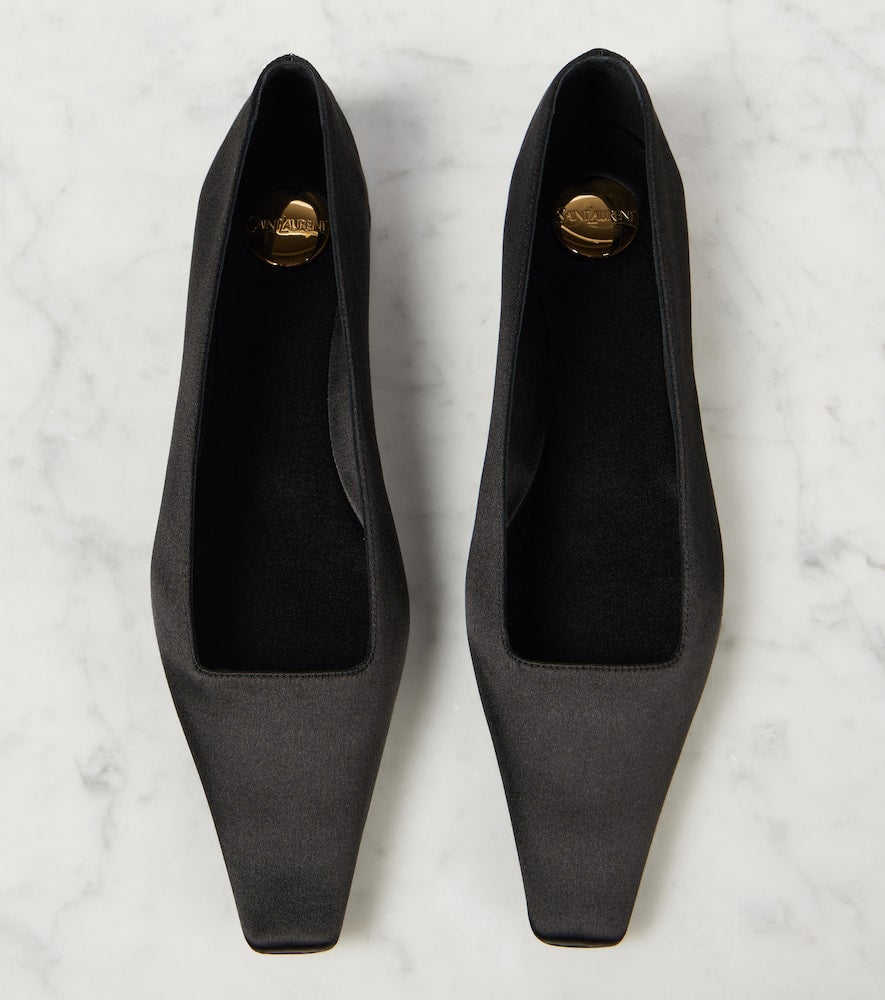 Saint Laurent Poppy cr√É¬™pe satin ballet flats