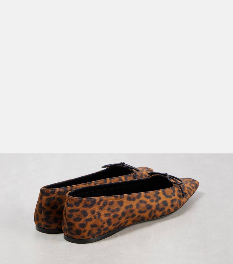 Saint Laurent Poppy leopard-print grosgrain ballet flats