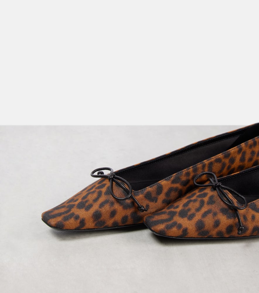 Saint Laurent Poppy leopard-print grosgrain ballet flats