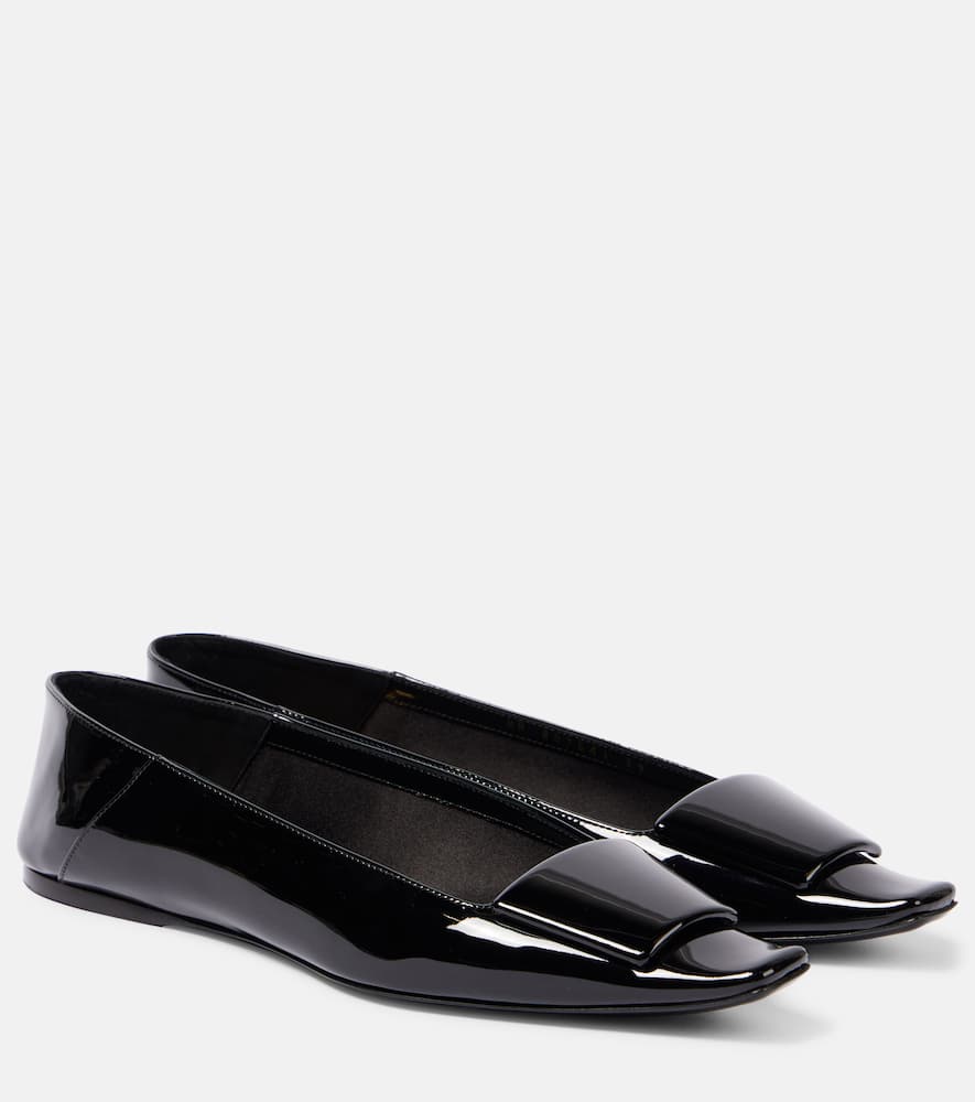 Saint Laurent Poppy patent leather ballet flats