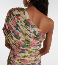 Saint Laurent Ruched floral tulle minidress