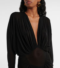 Saint Laurent Ruffled jersey maxi dress