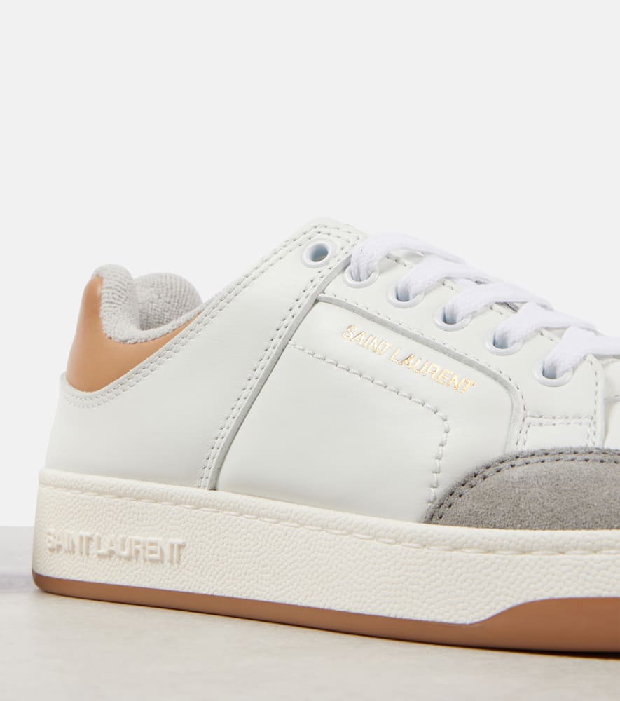 Saint Laurent SL/61 suede-trimmed leather sneakers