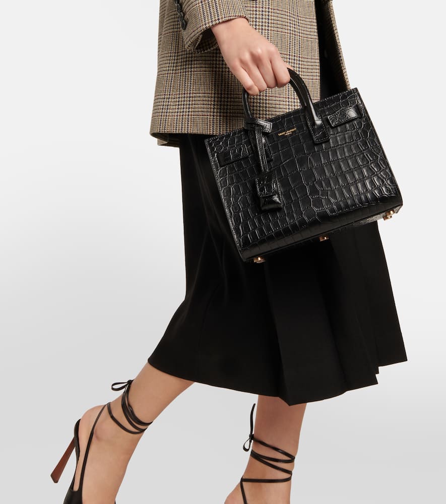 Saint Laurent Sac De Jour Nano croc-effect leather tote bag