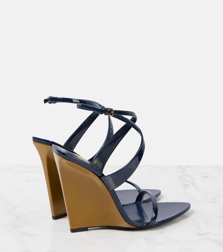 Saint Laurent Salom√É¬© 110 patent leather wedge sandals