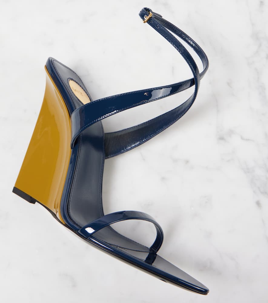 Saint Laurent Salom√É¬© 110 patent leather wedge sandals