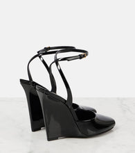 Saint Laurent Scandale patent leather wedge sandals