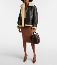 Saint Laurent Shearling-trimmed leather jacket