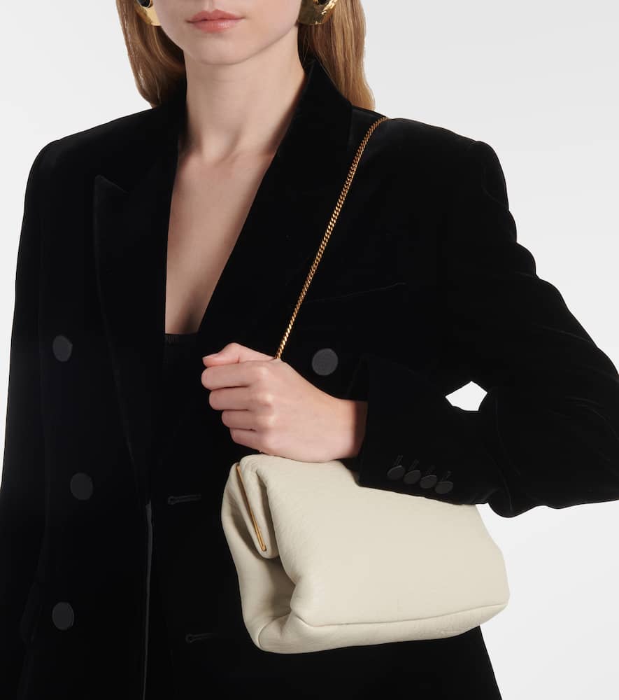 Saint Laurent Small leather clutch with chain