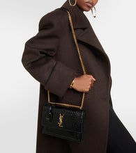 Saint Laurent Sunset Medium croc-effect leather shoulder bag