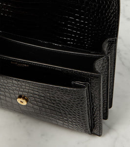 Saint Laurent Sunset Medium croc-effect leather shoulder bag