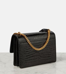 Saint Laurent Sunset Medium croc-effect leather shoulder bag