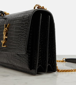 Saint Laurent Sunset Medium croc-effect leather shoulder bag