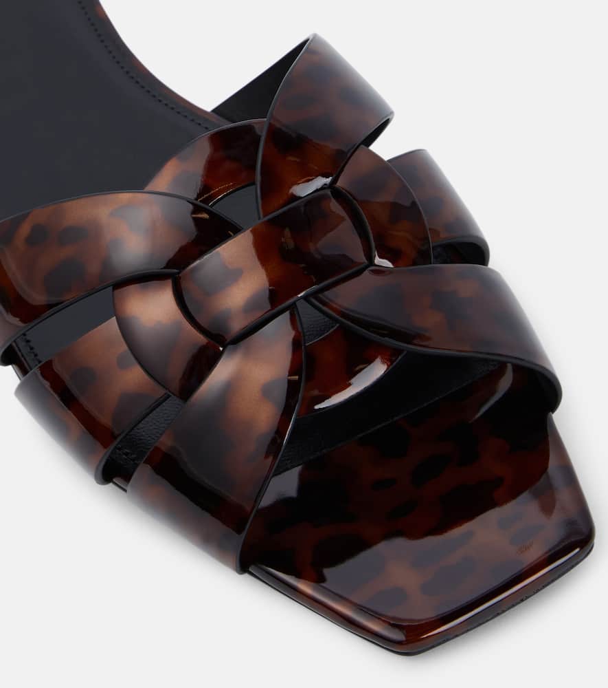 Saint Laurent Tribute 05 leopard-print leather flats