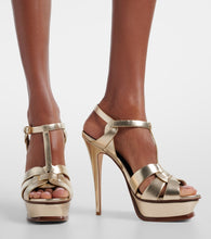Saint Laurent Tribute 135 leather platform sandals