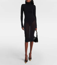 Saint Laurent Turtleneck jersey midi dress