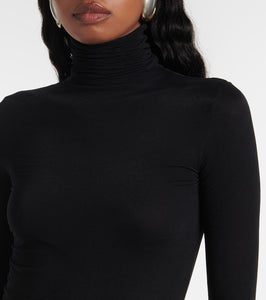 Saint Laurent Turtleneck jersey midi dress