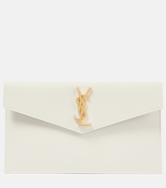 Saint Laurent Uptown leather clutch. Shop Saint Laurent Clutches for women now.