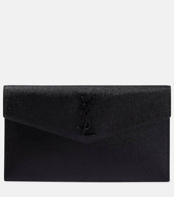 Saint Laurent Uptown leather clutch. Shop Saint Laurent Clutches for women now.