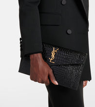 Saint Laurent Uptown patent leather clutch