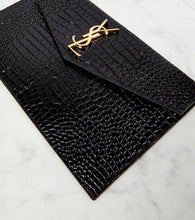 Saint Laurent Uptown patent leather clutch