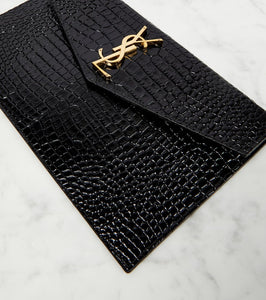 Saint Laurent Uptown patent leather clutch